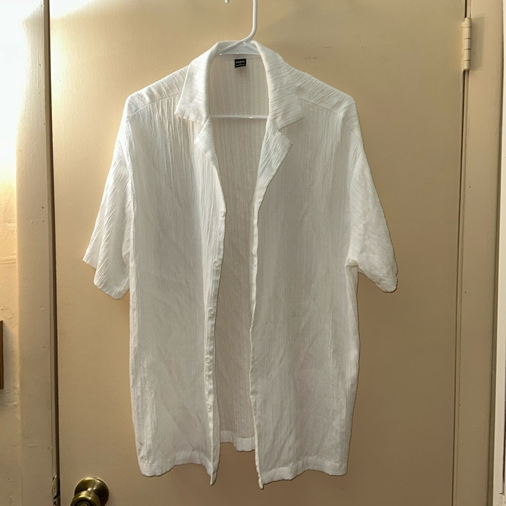 Oversized White Button Up